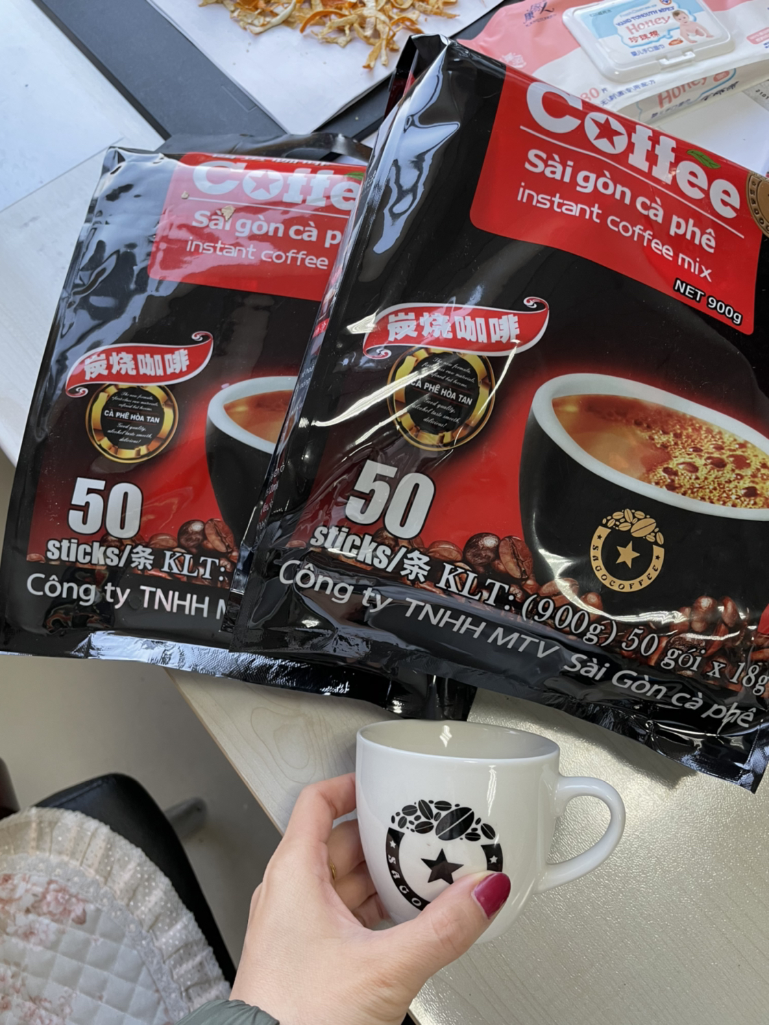 越南西貢咖啡 三合一特濃炭燒味50條/900g袋裝 sagocoffee新鮮日期