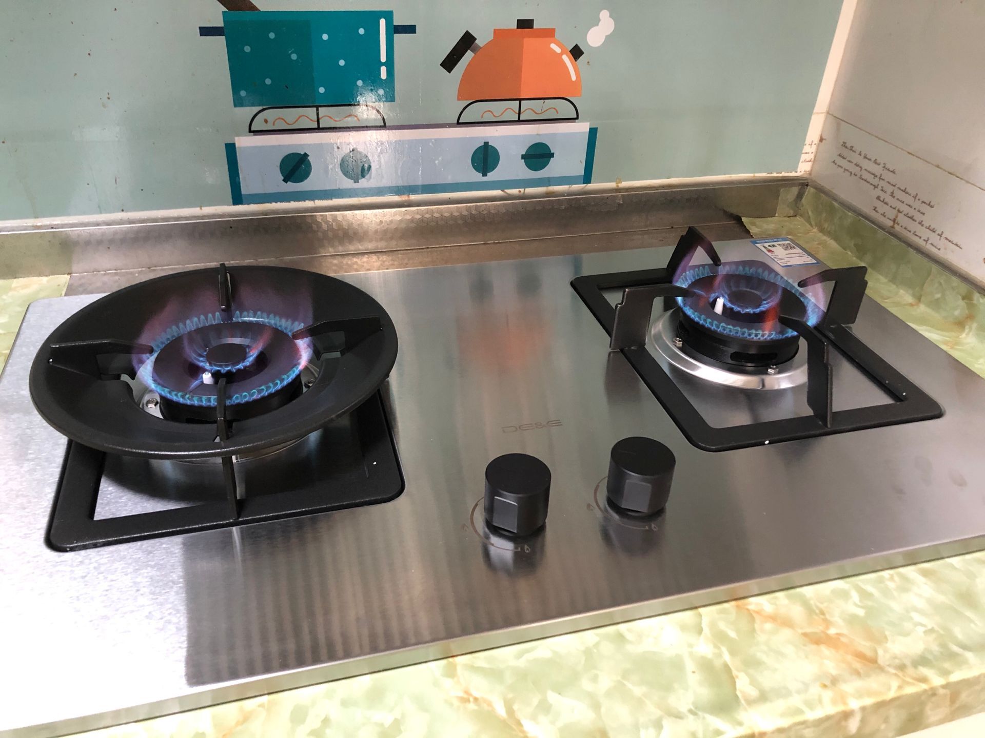 5kw大火力燃气灶jzt/y-716g(天然气/液化气)大面板嵌入式灶具 不锈钢