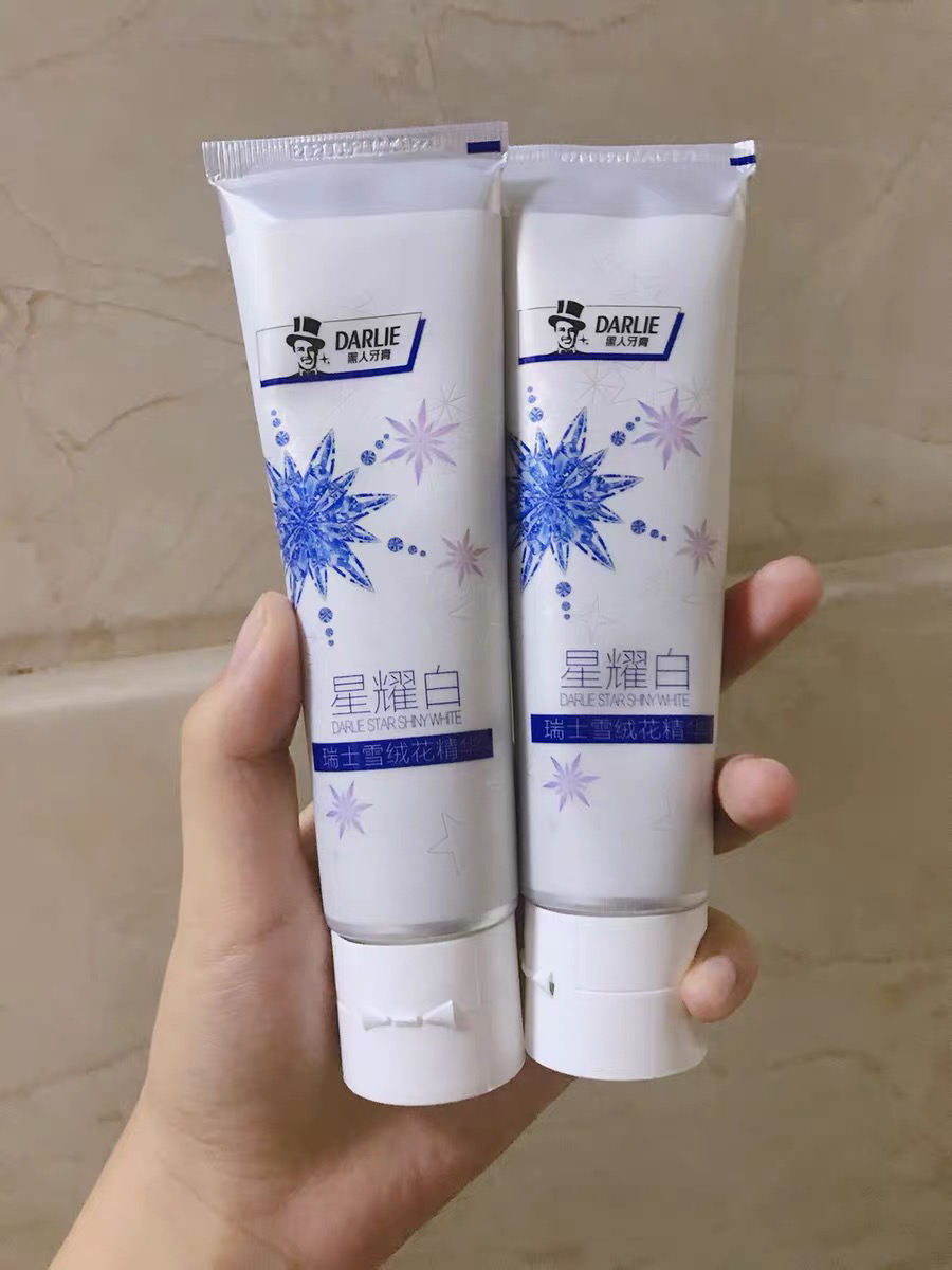 黑人(darlie)星耀白雪绒花美白牙膏120g 去牙渍 清新口气(新老包装