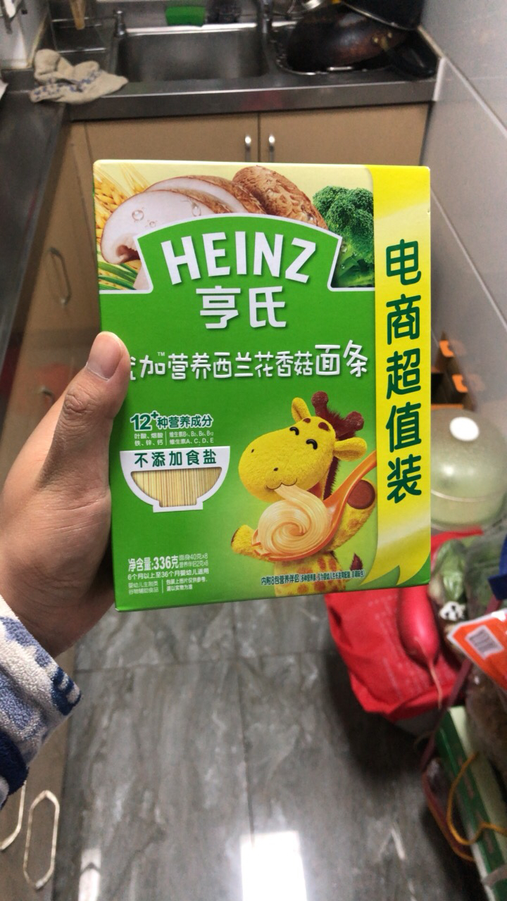 亨氏(heinz) 婴儿面条宝宝辅食儿童优加营养面条 , 菠菜面条252g晒单
