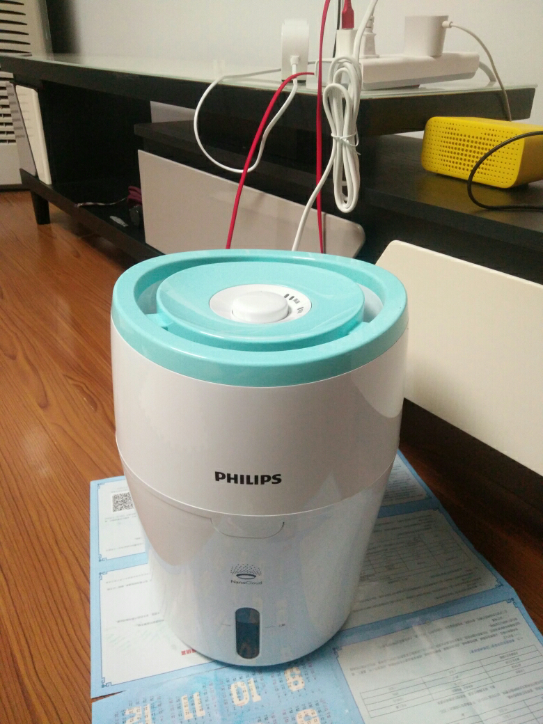 飞利浦 加湿器 上加水 家用卧室办公室无雾迷你加湿浅绿色hu4801/00