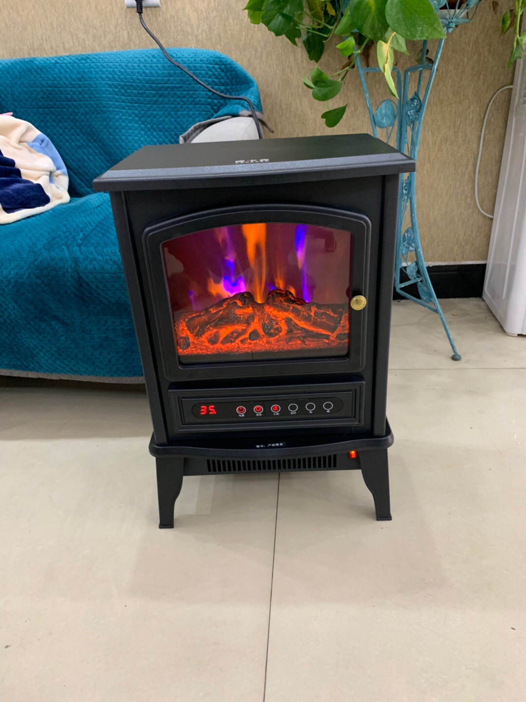 德卡森欧式电壁炉速热取暖器3d仿真火焰电暖器办公室卧室移动地暖家用