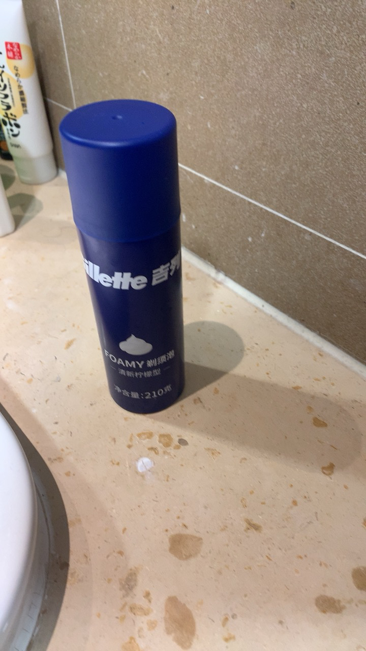 gillette/吉列剃须泡沫柠檬香型210g手动剃须刀剃须膏啫喱刮胡泡软化