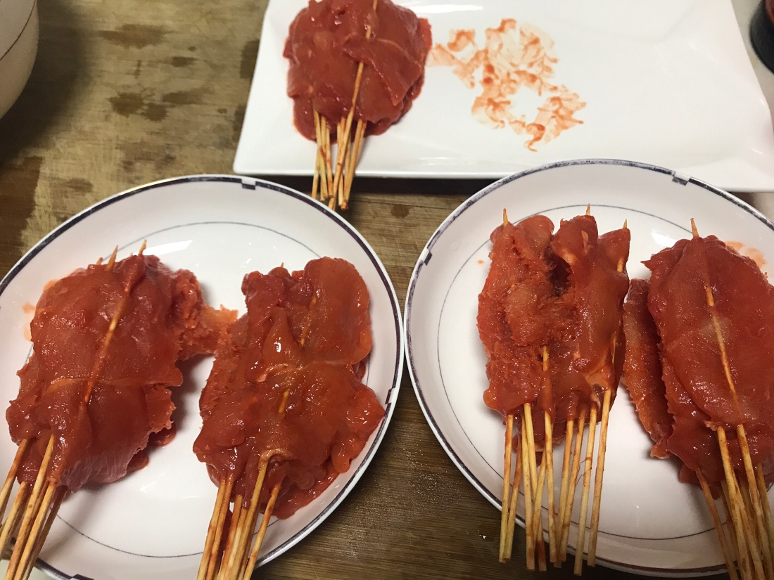 鐵板裡脊肉串油炸雞肉串燒烤肉串手抓餅多用裡脊肉 50支/袋曬單圖