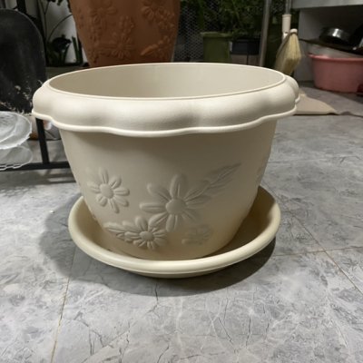 爱丽思花盆树脂复古浮雕波纹圆形多肉塑料阳台种植爱丽丝花盆