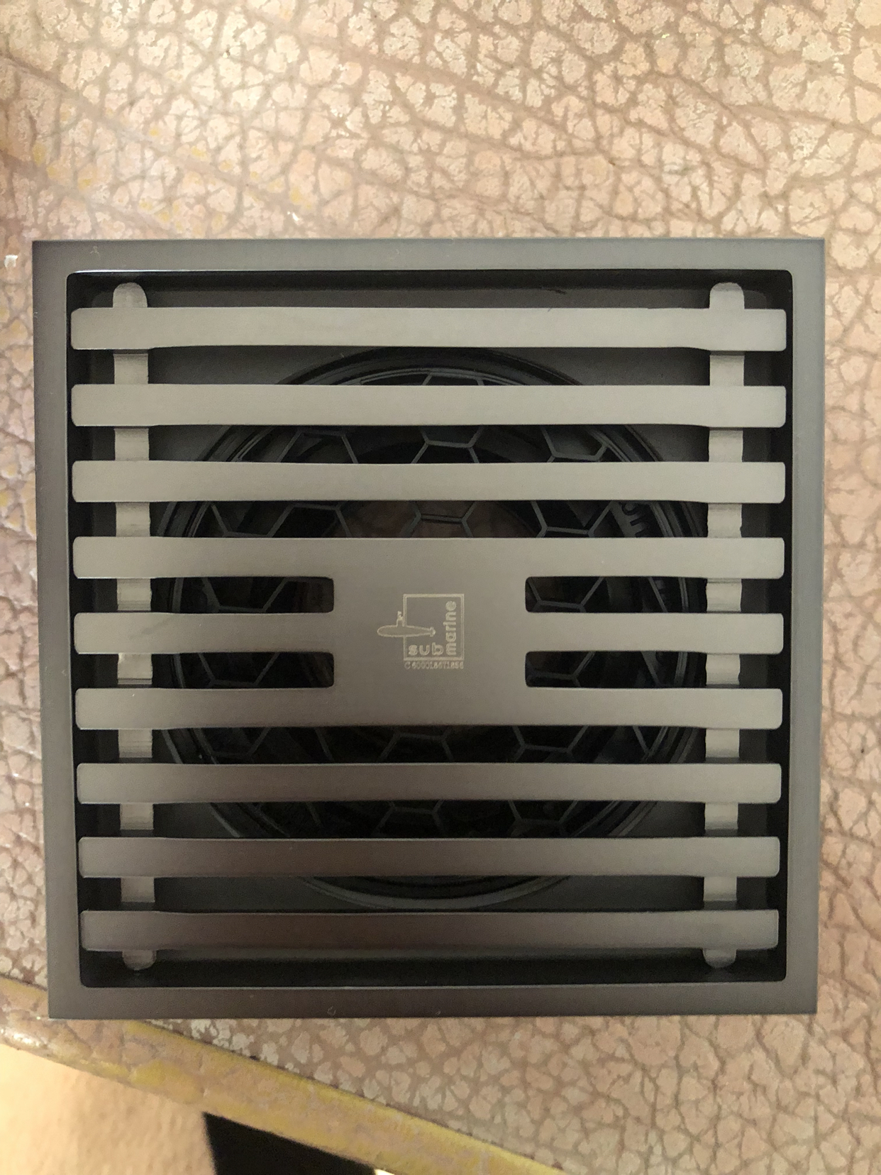 潜水艇地漏防臭全铜地漏枪灰色地漏面板淋浴房浴室大排量地漏芯mtk50