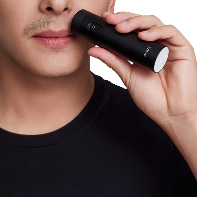 须眉电动剃须刀st-r102黑色 黑科技涡轮三叶刀 便携全身水洗 usb有线