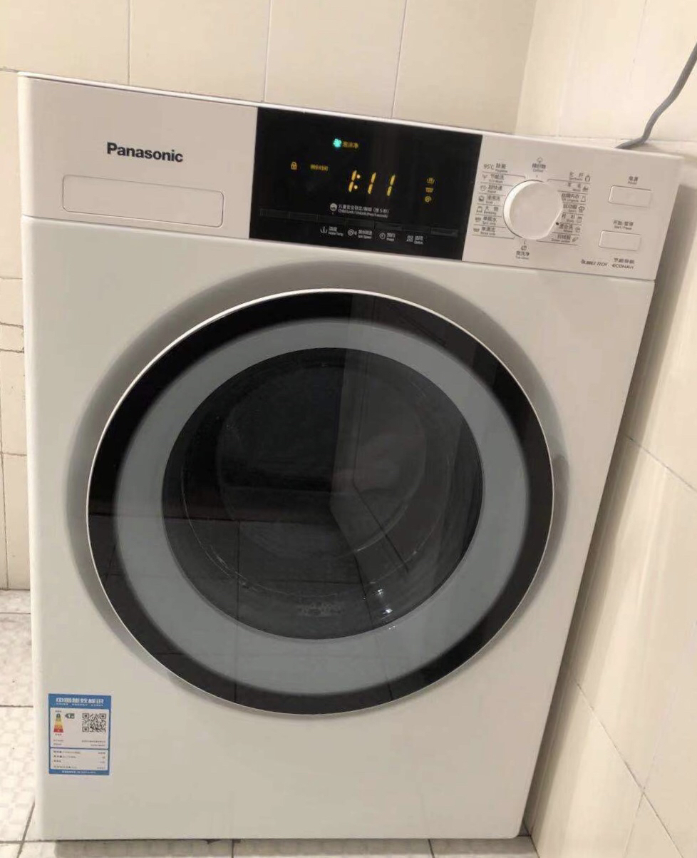 松下xqg80-n82wp罗密欧系8公斤全自动变频节能滚筒家用洗衣机晒低图