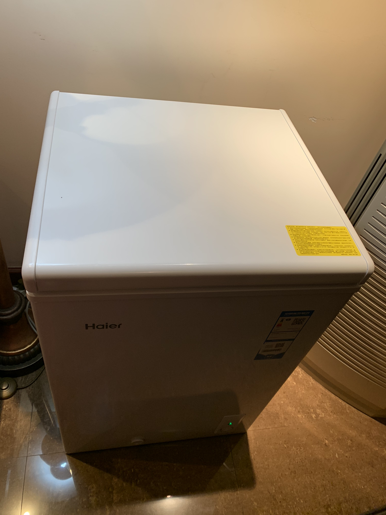 海尔(haier)103升 卧式冷柜 80%减霜 一机多用 节能省电 家用小冰柜