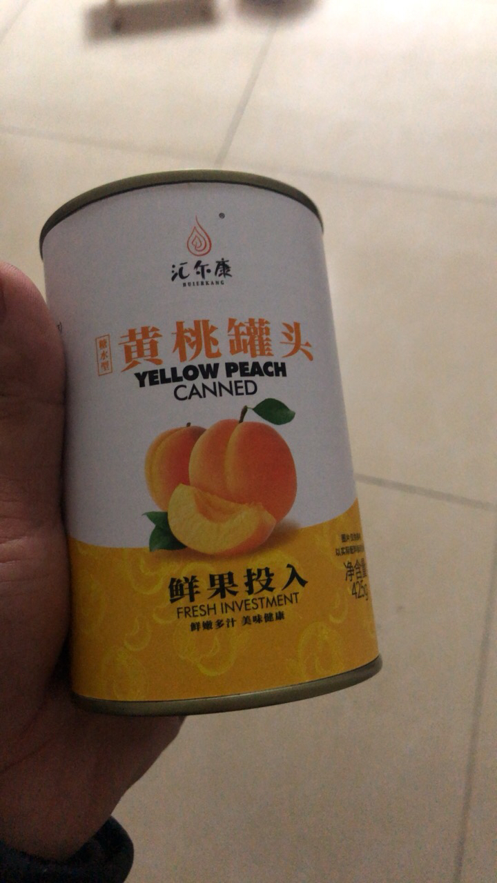 汇尔康 果汁黄桃水果糖水罐头425gx1罐 对开新鲜水果罐头即食休闲零食特产晒单图