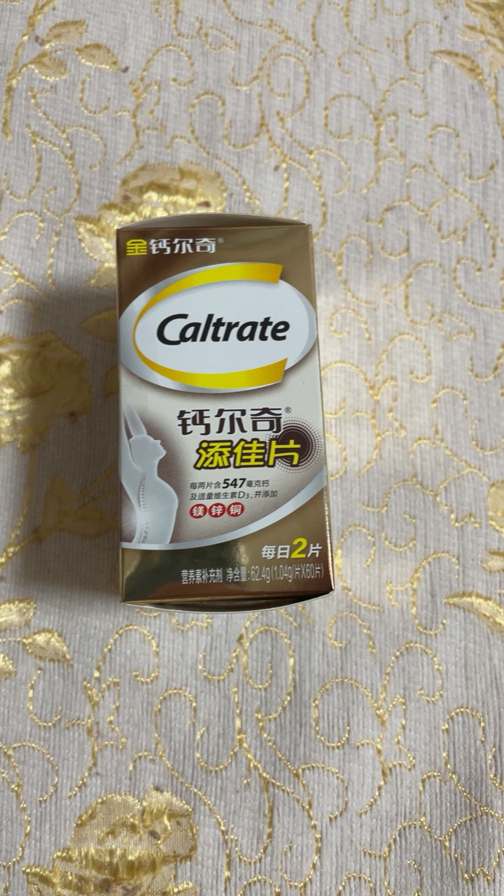 金 钙尔奇添佳片 60片 钙片碳酸钙青少年 成年 中老年补钙镁锌 维生素