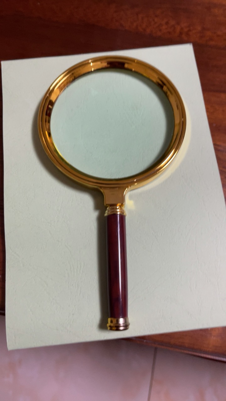 放大镜 10倍放大镜 清晰阅读放大镜90mm 便携式手持式放大镜 木手柄