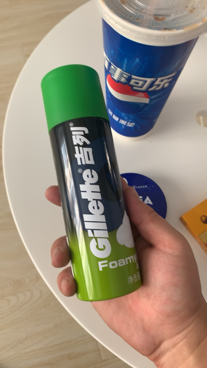 gillette/吉列剃须泡沫柠檬香型210g手动剃须刀剃须膏啫喱刮胡泡软化