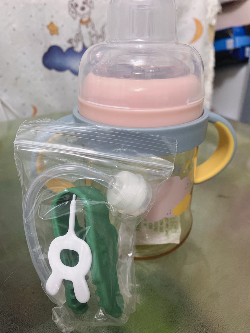 0成长奶瓶鸭嘴 ppsu大宝宝吸管式奶瓶躺着喝的 安伯灰240ml(直饮款)