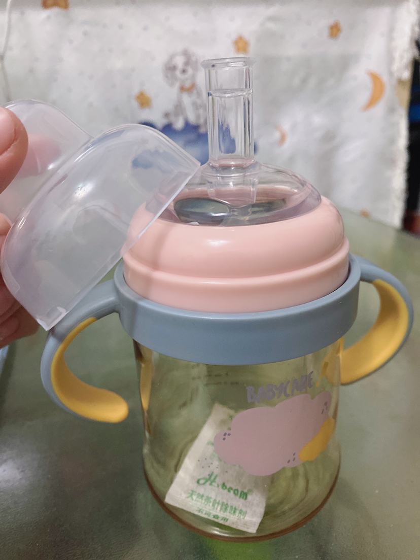 0成长奶瓶鸭嘴 ppsu大宝宝吸管式奶瓶躺着喝的 安伯灰240ml(直饮款)