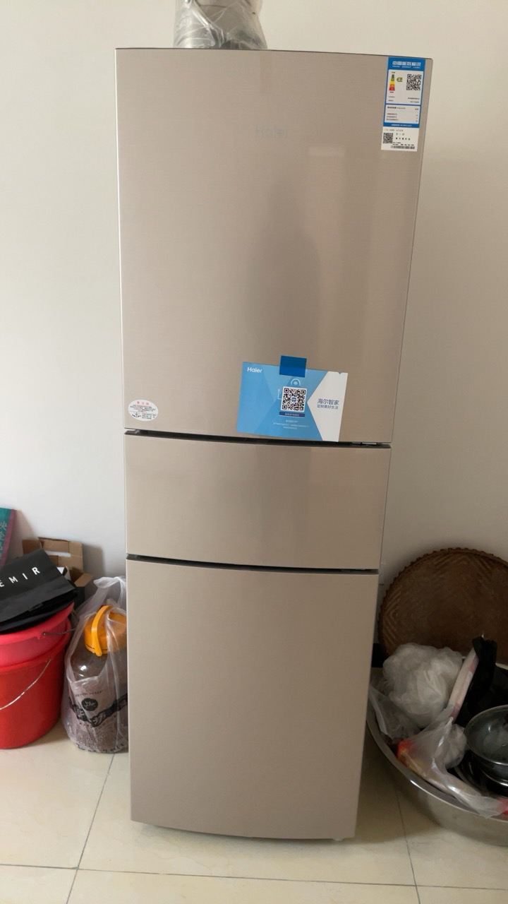 海尔(haier)213升 三门冰箱 风冷无霜 007软冷冻 deo净味精准控温