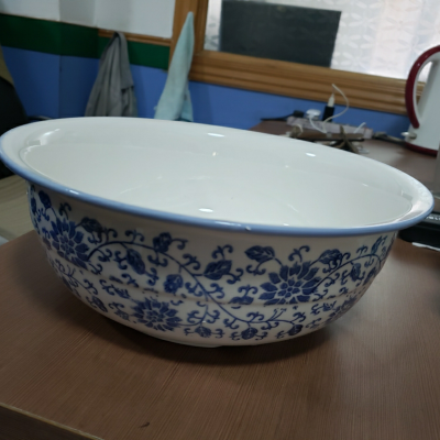 老式土陶瓷和面盆老式家用陶瓷和面盆大号厨房加厚加深陶瓷盆发面盆揉