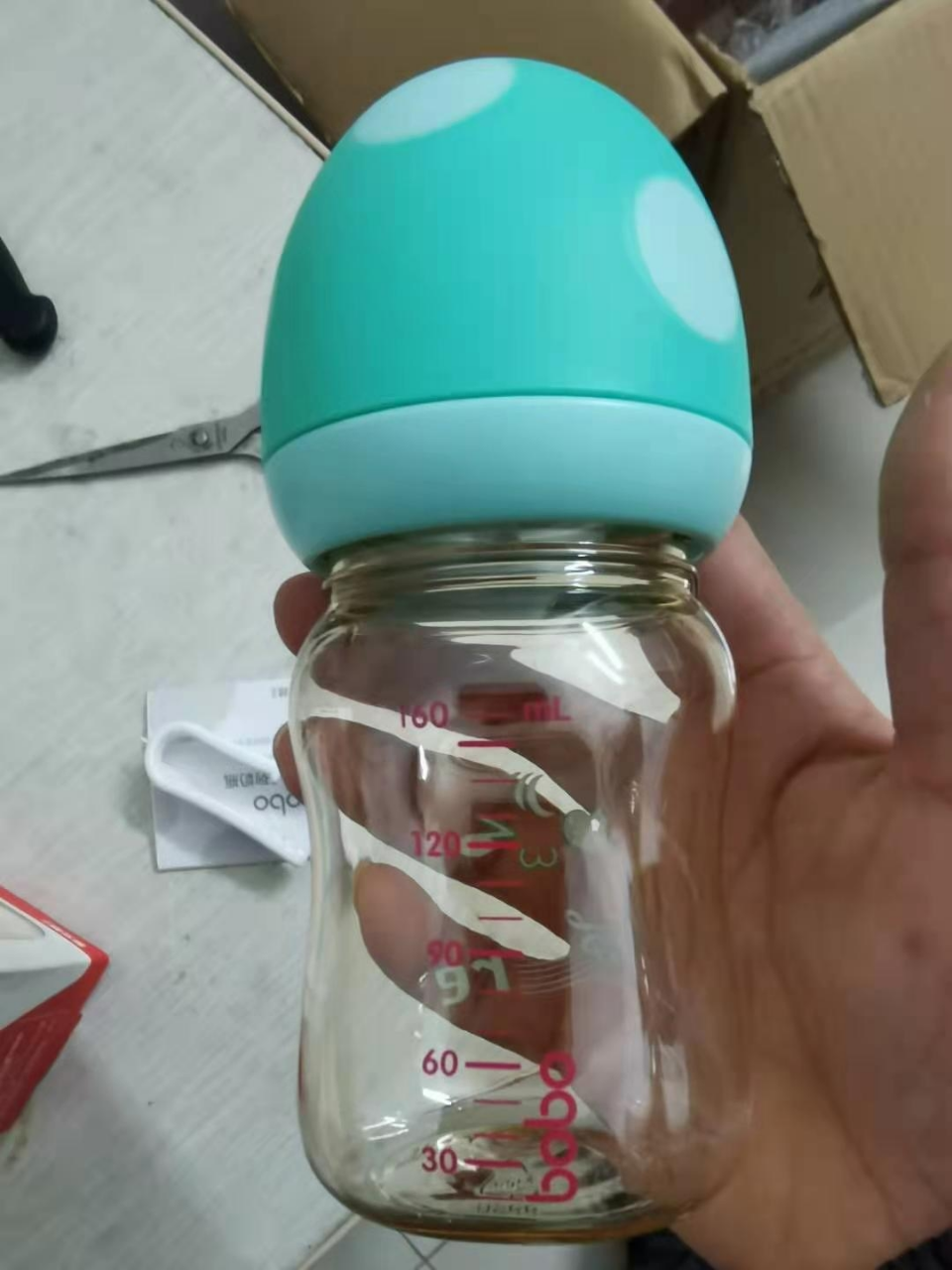 bobo乐儿宝蘑菇奶瓶 宽口径ppsu耐摔 音乐蘑菇新生小金瓶160ml 适合0