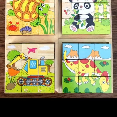 里伍 拼图儿童益智积木质早教玩具男女孩1-3岁六面画2-6立体宝宝幼儿