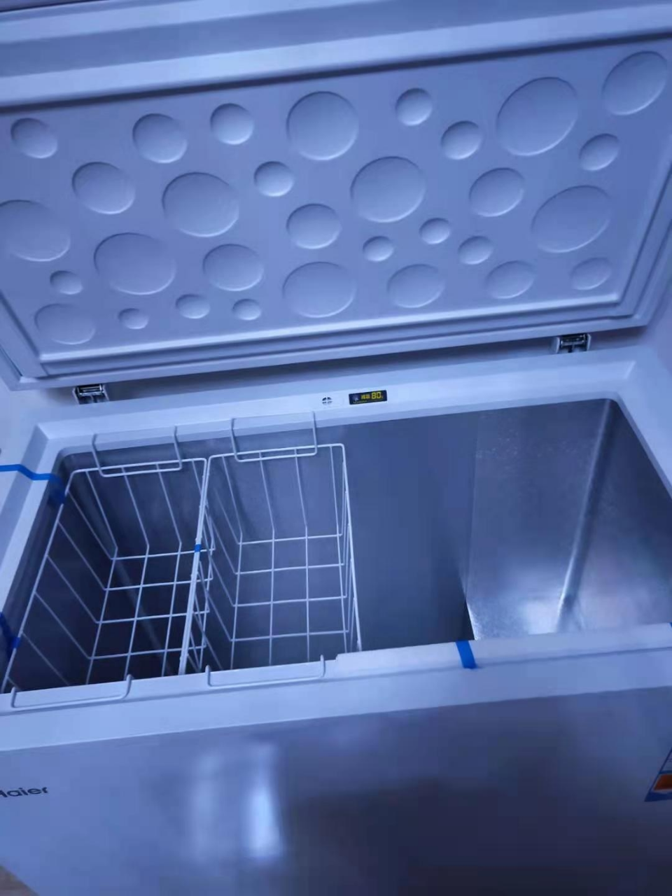 (haier)海尔冰柜 家用 卧式小冷柜 冷冻柜 一级能效 低霜冷柜203升带