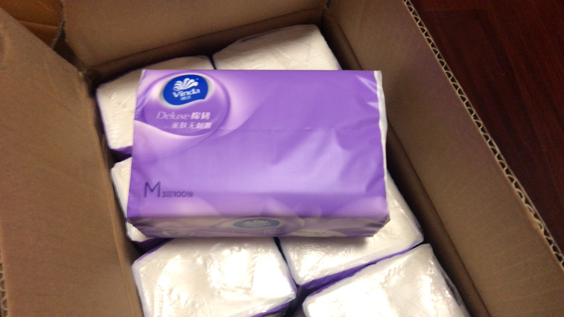 维达(vinda) 抽纸 立体美三层100抽*20包纸巾 中规格(中幅)(整箱销售)