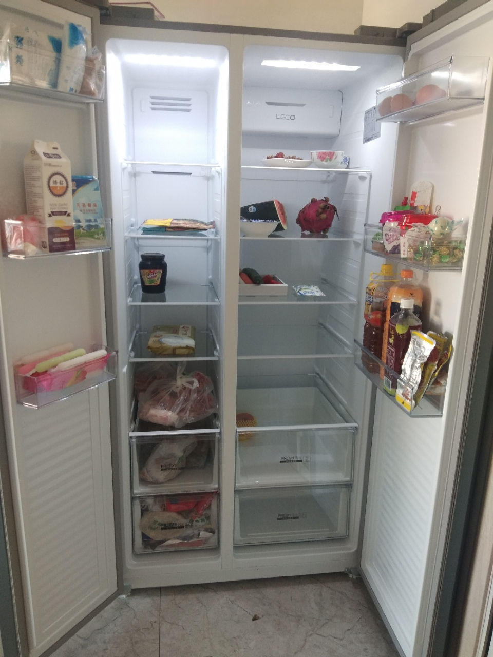 对开门冰箱 双开门冰箱一级能效变频风冷无霜静音嵌入式家用电冰箱