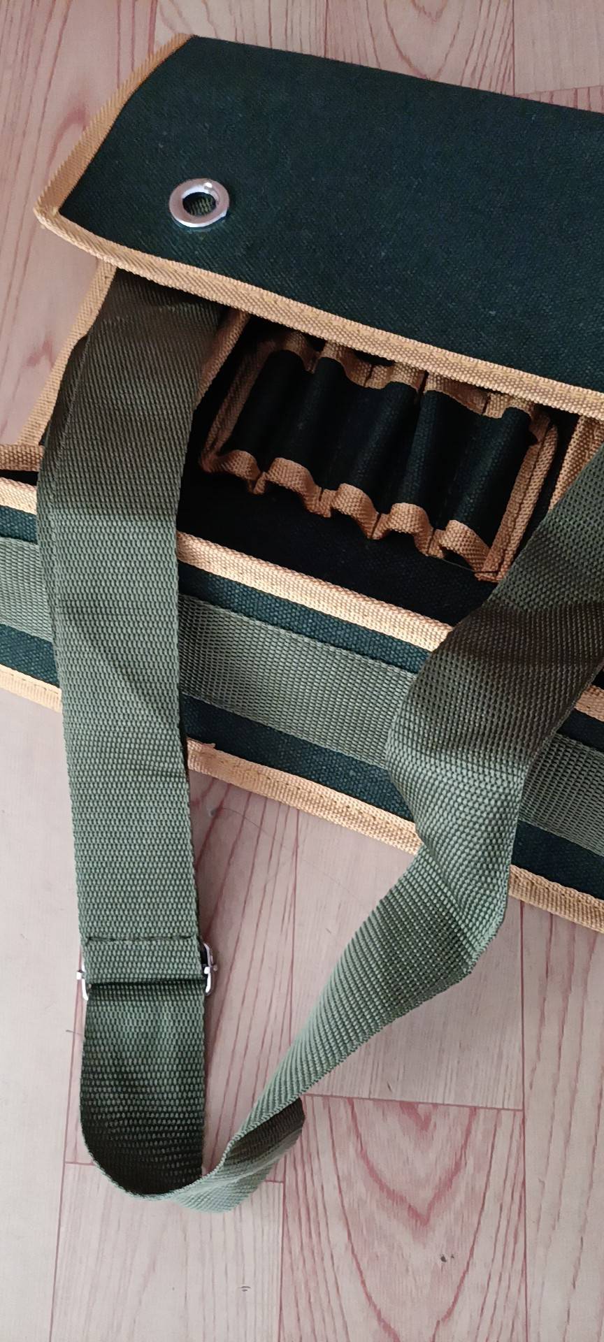 电工工具包帆布加厚单肩包多功能维修包五金工具袋 黄边中包晒单图