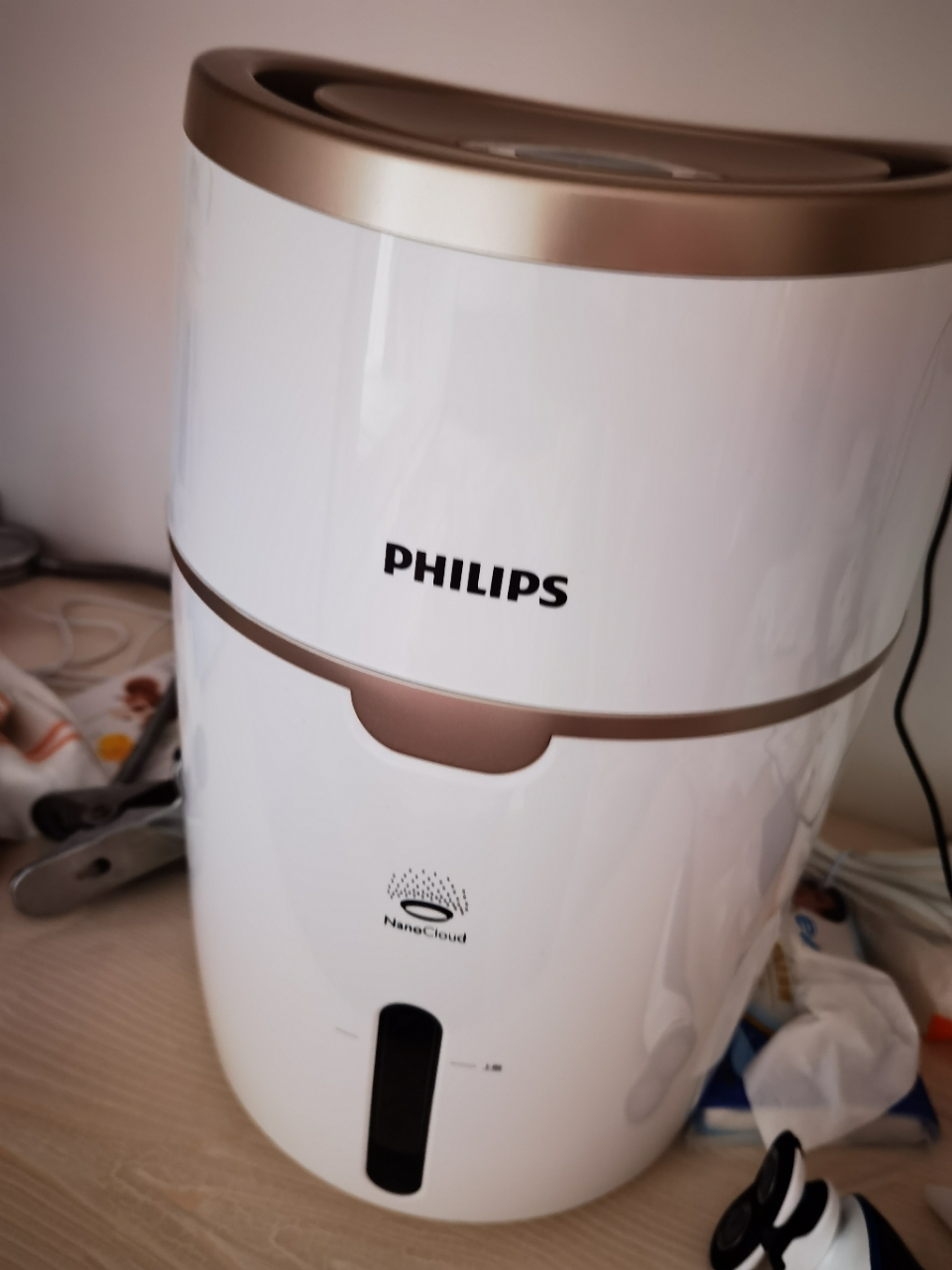 飛利浦(philips) 空氣加溼器 上加水 自動加溼 溼度數顯 納米無霧恆溼