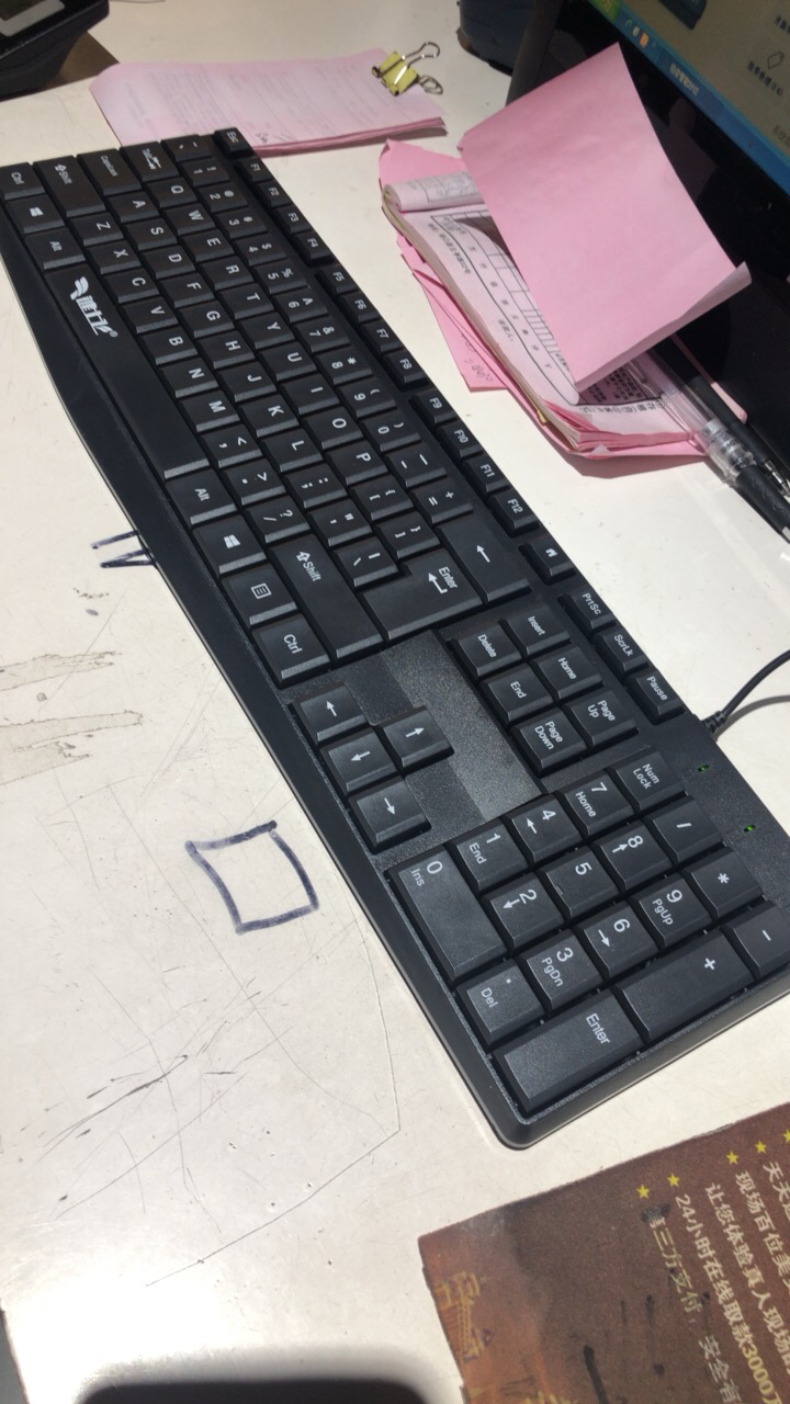 键上飞有线键盘普通家用办公室用usb接口台式电脑笔记本游戏商用防水