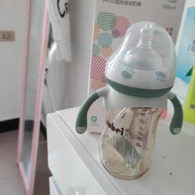 优贝youbei 双把手宽口径ppsu婴儿奶瓶带手柄宝宝奶瓶防胀气呛奶稚嫩