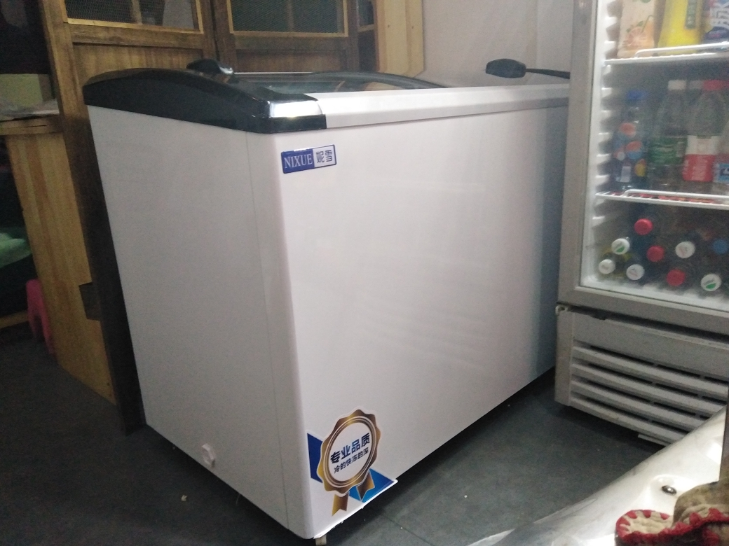 妮雪438l冰柜冷冻柜卧式圆弧门速冻冷柜商用家用雪糕柜展示柜海鲜柜