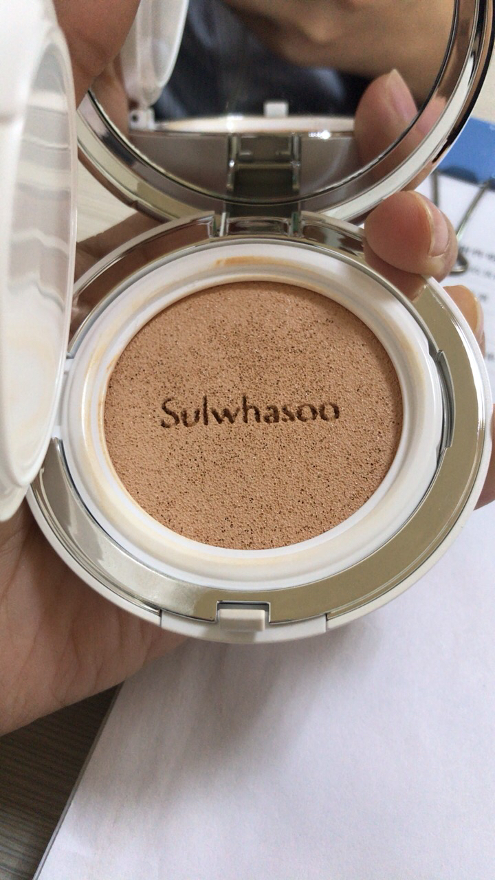 sulwhasoo雪花秀致白木莲花气垫bb霜 粉底液#21嫩粉色 保湿遮瑕隔离