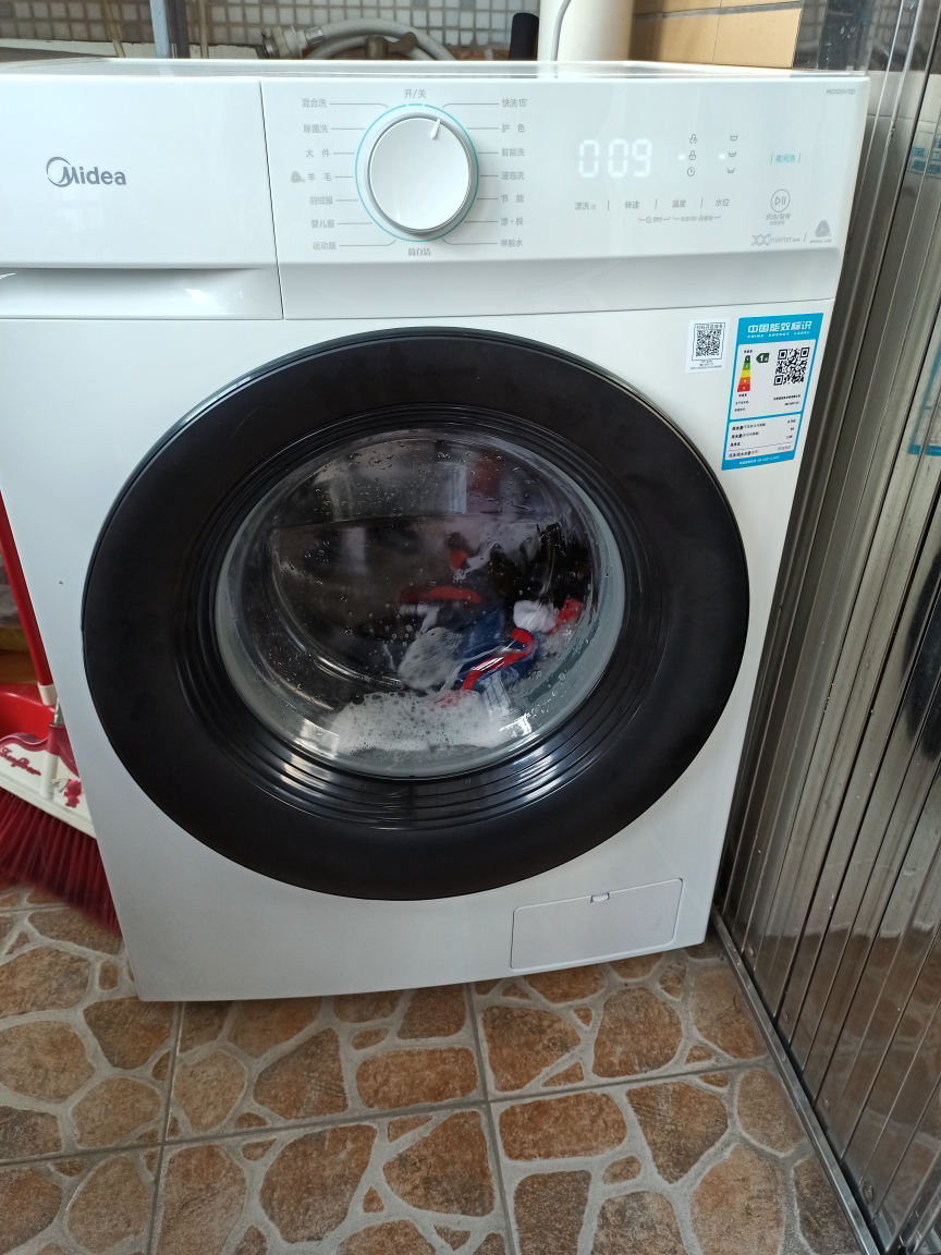 美的(midea) 10公斤滚筒洗衣机 全自动 变频 洗脱一体洗衣机 家用白色