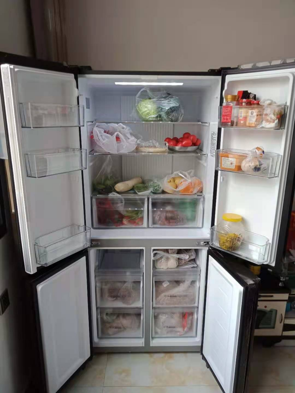 527升双门对开门风冷无霜变频冰箱大容量超薄商家:海尔海丽达专卖店