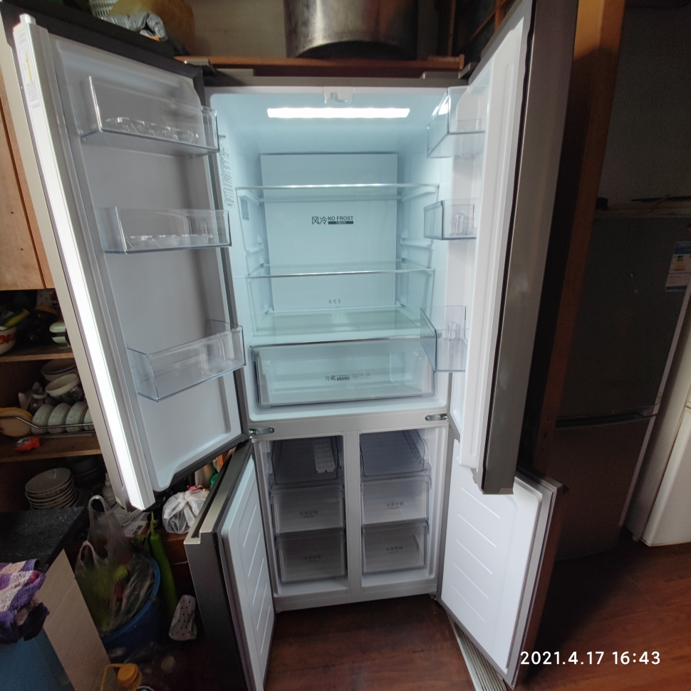 三档变温净味纤薄机身四门十字对开门电冰箱海尔bcd-406wdpd晒单图