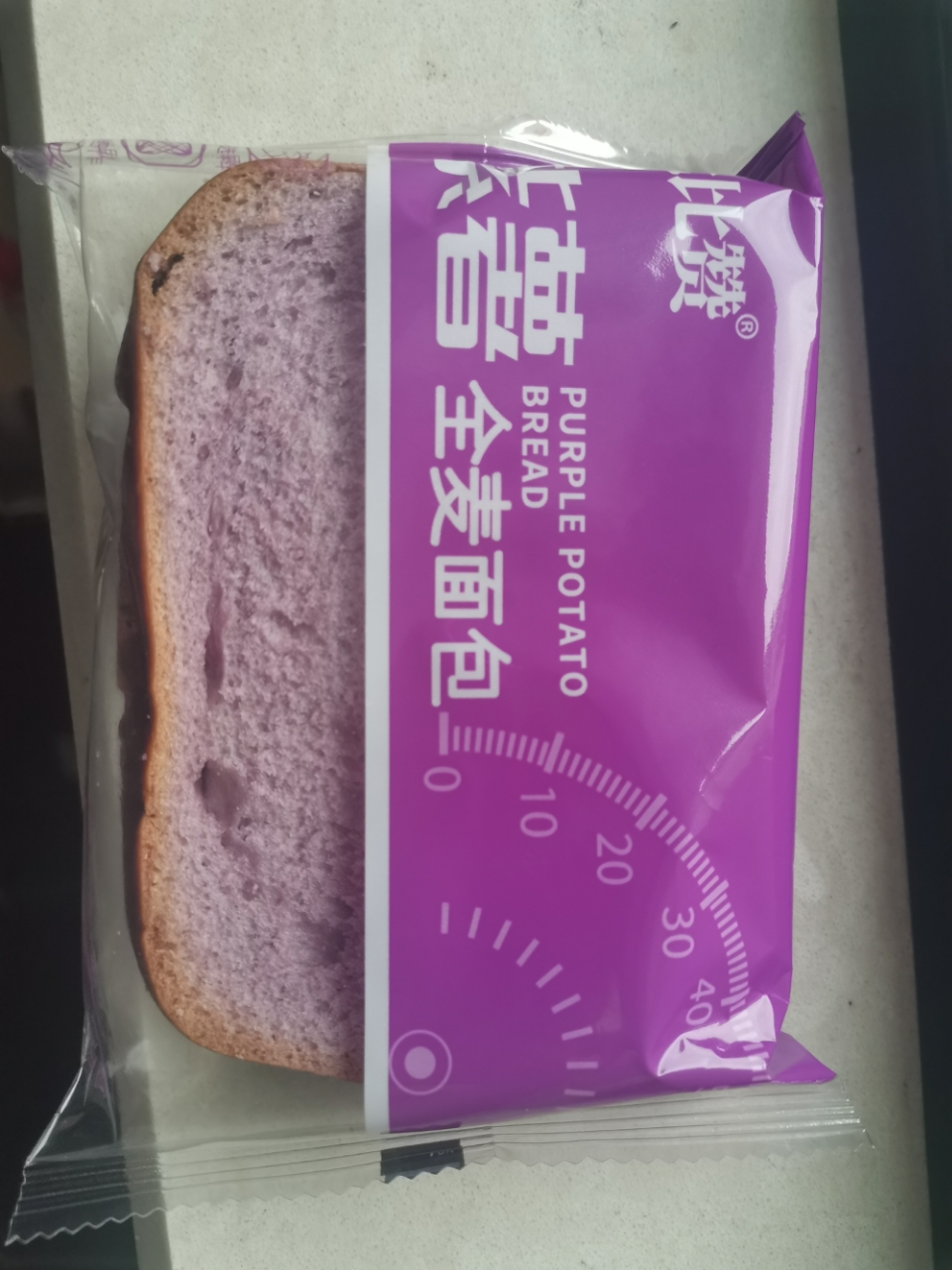 [第二件减2元]比比赞紫薯全麦吐司面包整箱500g抗饿零食早餐速食即食