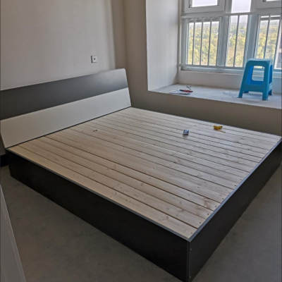 慕栢森床实木床现代简约平板床北欧风双人床儿童床板式床