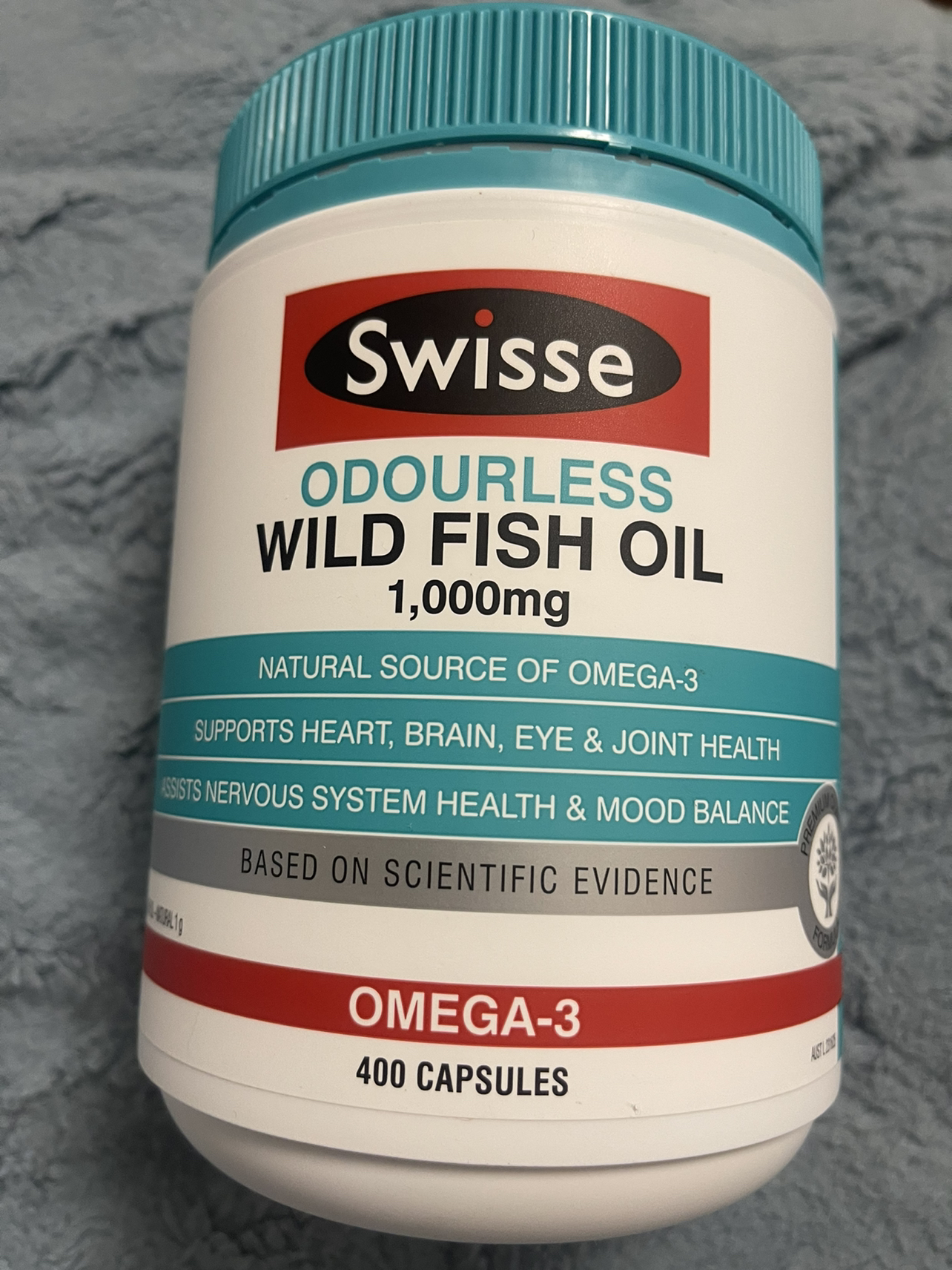 澳洲swisse成人无腥味深海鱼油胶囊400粒/瓶装 进口鱼油/深海鱼油 高