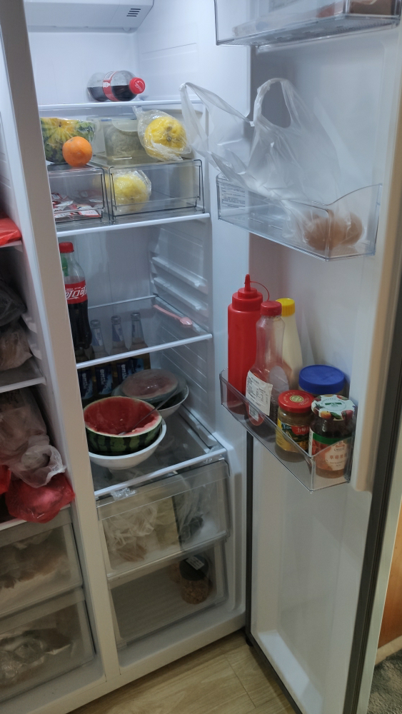 海尔473升电冰箱 双门对开门双开门变频无霜超薄家用小型bcd-473wghs