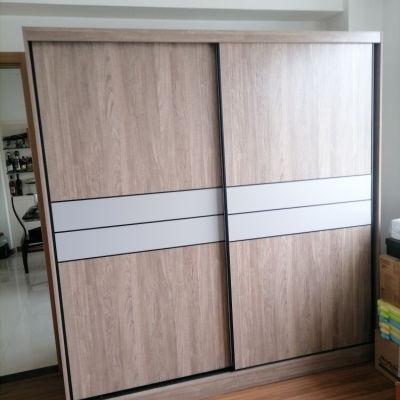 都市名门 实木多层板衣柜推拉门现代简约卧室滑移趟门大衣橱家用生态