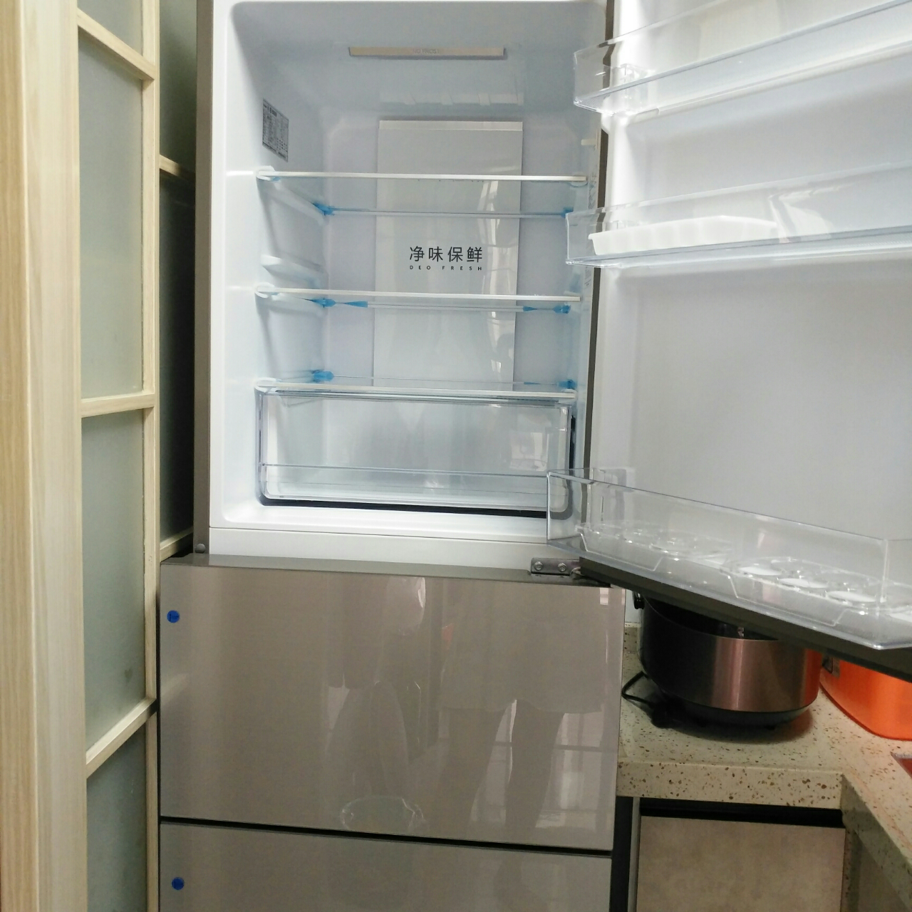 家用冷冻冷藏一级 干湿分储彩晶玻璃除菌全区变温bcd-235wfci晒单图