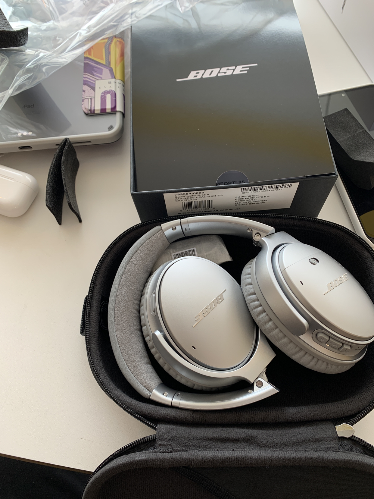 博士bose quietcomfort 35 ii qc35二代蓝牙降噪耳机 头戴式耳机 银色