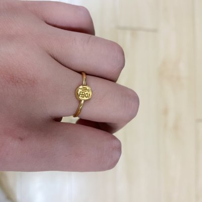 新款 周大福珠宝首饰小福戒足金金戒指计价f221917精品