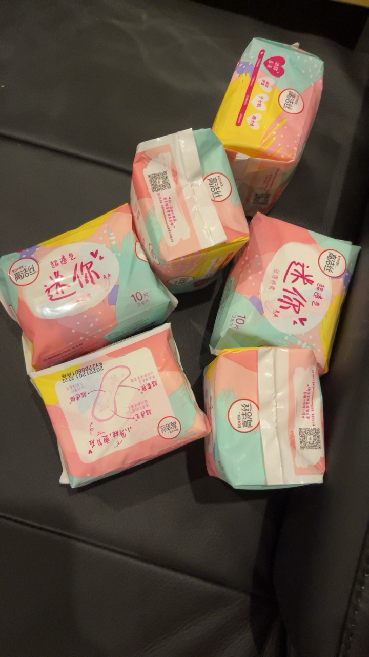 高洁丝日用迷你直条190mm10片*6包[60片]超薄透气亲肤护垫卫生巾姨妈