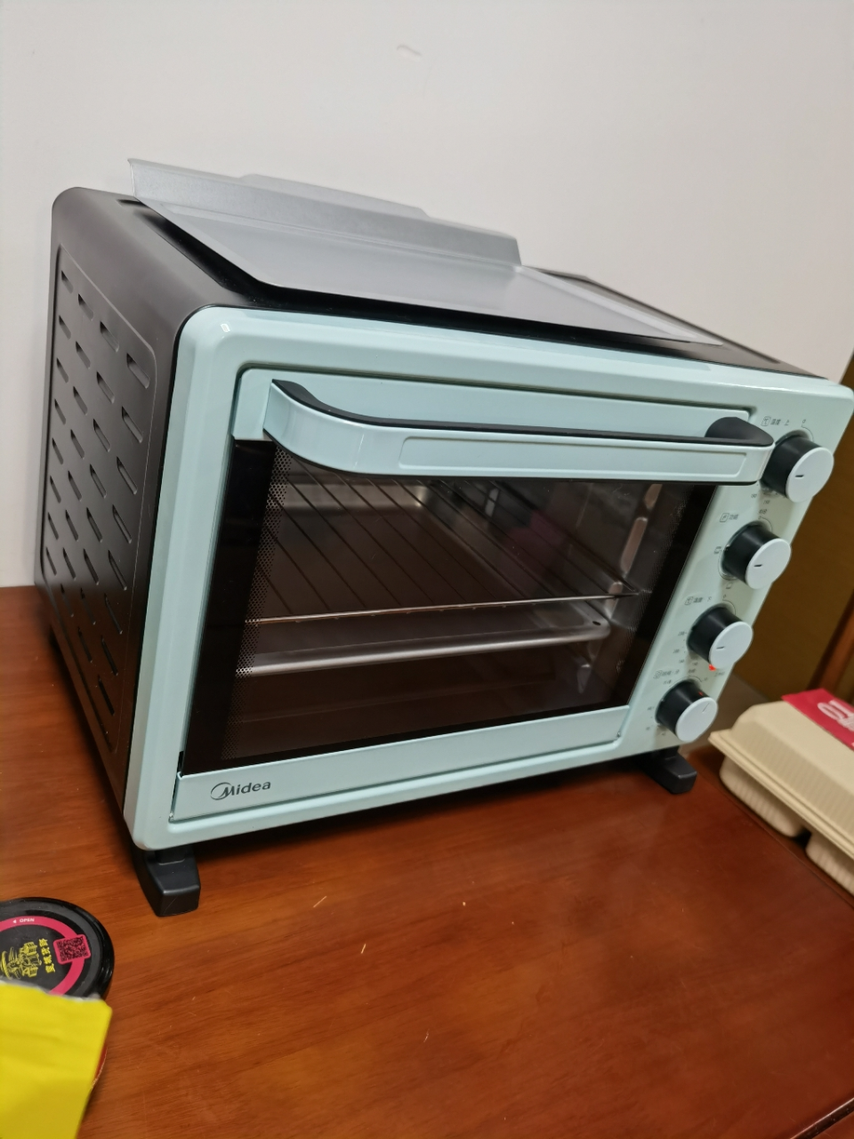 美的(midea)电烤箱 25升家用 上下独立控温 简约轻氧绿 广景大视窗 含