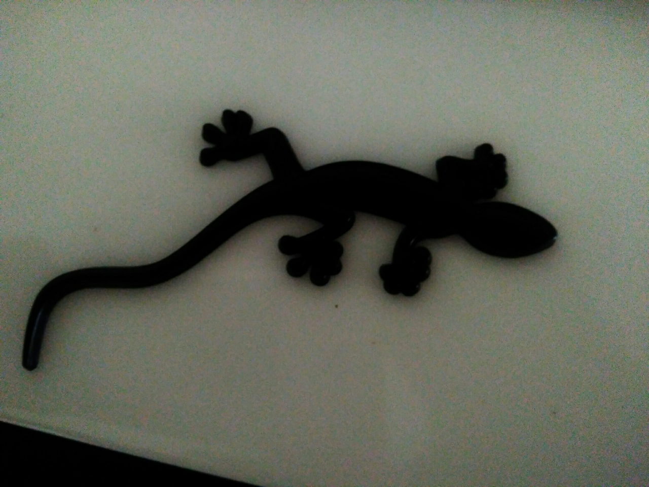 小壁虎车贴刮痕装饰3d立体贴创意尾标 实心金属[黑色]一对左右各1个