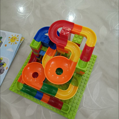 乐加酷 大颗粒积木拼装套装小孩儿童玩具男孩女孩早教玩具拼插滑道抖