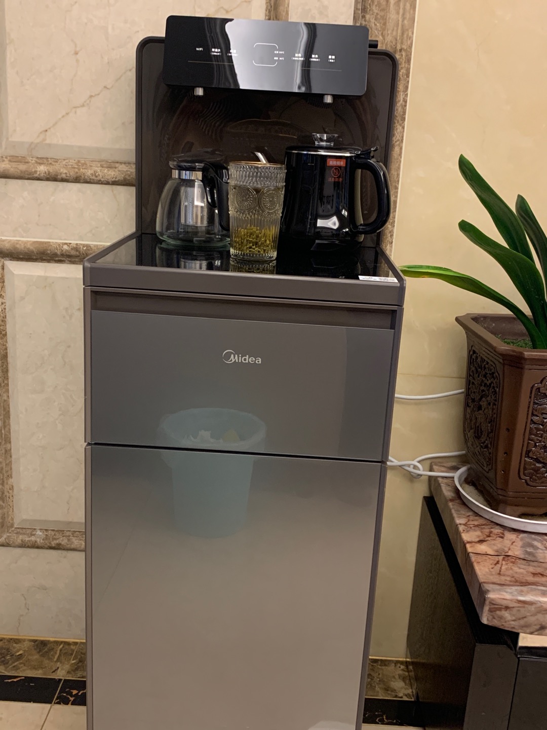 美的(midea)茶吧机家用立式饮水机高端智能办公下置式多功能自动茶吧