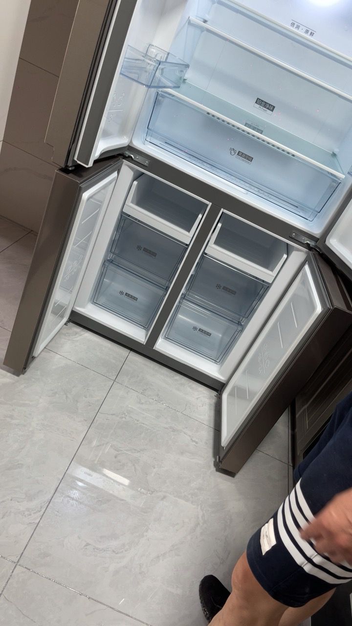 美的(midea)452升 十字对开门变频无霜家用大容量纤薄冰箱 爵士棕bcd