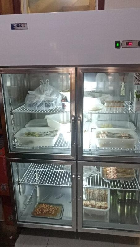 星星(xingx) bc-990y厨房冰箱 四门冷藏立式冰柜 玻璃麻辣烫展示 商用